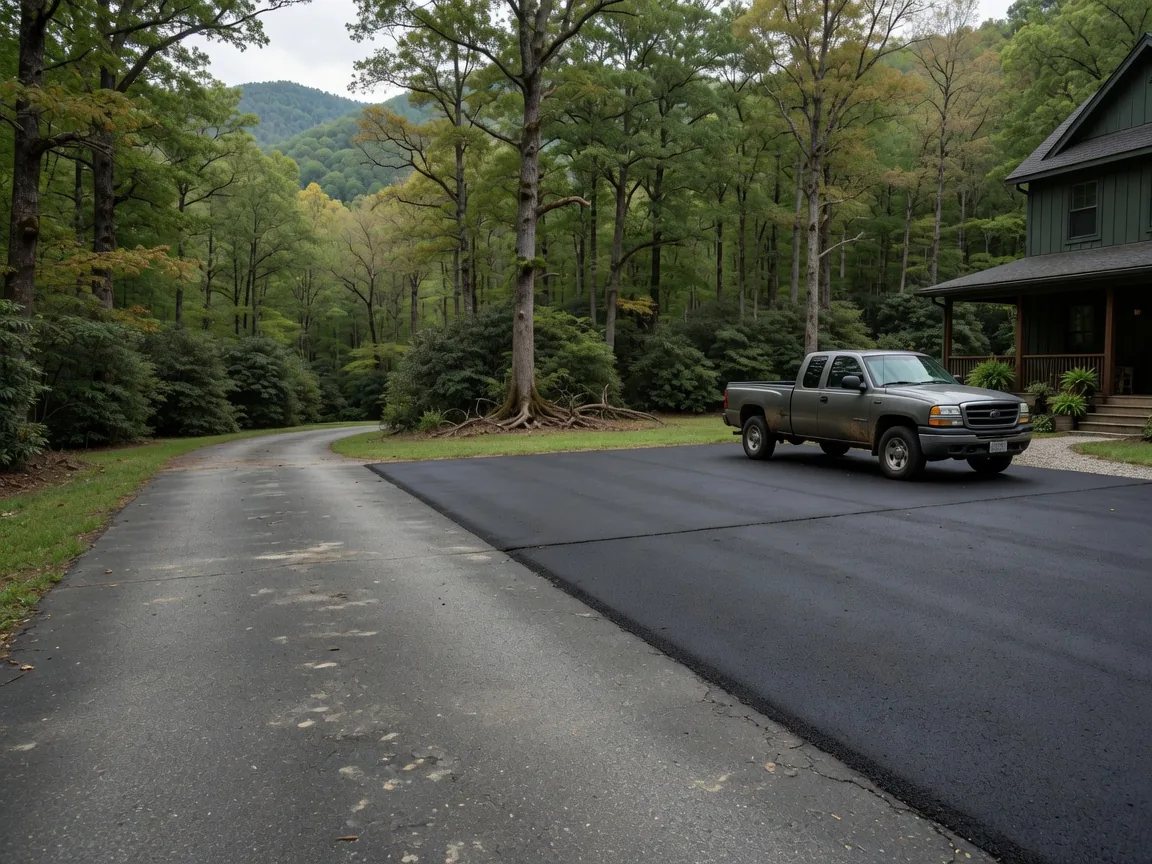 Illustration: a driveway widened with a parking pad